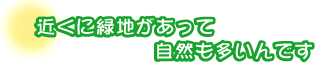 近くに緑地があって自然も多いんです。新井さんファミリー