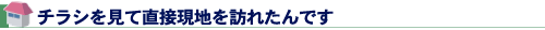 チラシを見て直接現地を訪れたんです