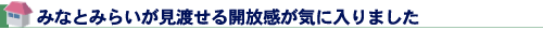 みなとみらいが見渡せる開放感が気に入りました
