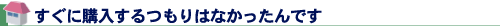 すぐに購入するつもりはなかったんです
