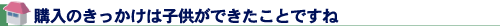 購入のきっかけは子供ができたことですね