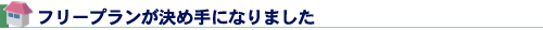 フリープランが決め手になりました