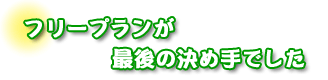 フリープランが最後の決め手でした　駒井さんファミリー