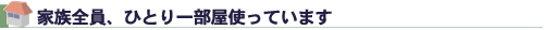 家族全員、
ひとり一部屋使っています
