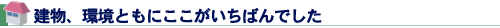建物、環境ともにここがいちばんでした