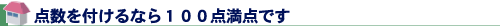 点数を付けるなら１００点満点です