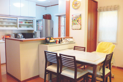 大きめのもゆったり収まるダイ二ングスペース