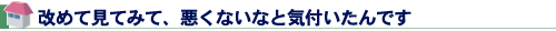 改めて見てみて、悪くないなと気付いたんです