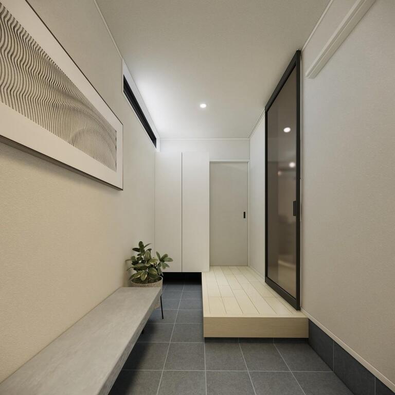 玄関から室内への動線がスムーズで、毎日の外出や帰宅も快適。使いやすさに配慮したレイアウトが、暮らしにゆとりをもたらします。